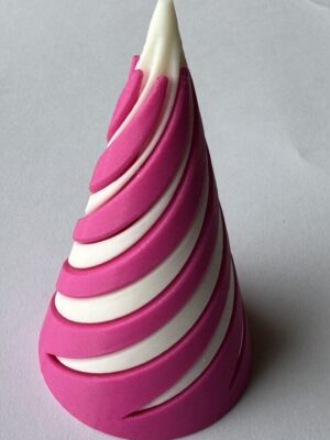 White Pink Spiral Cone